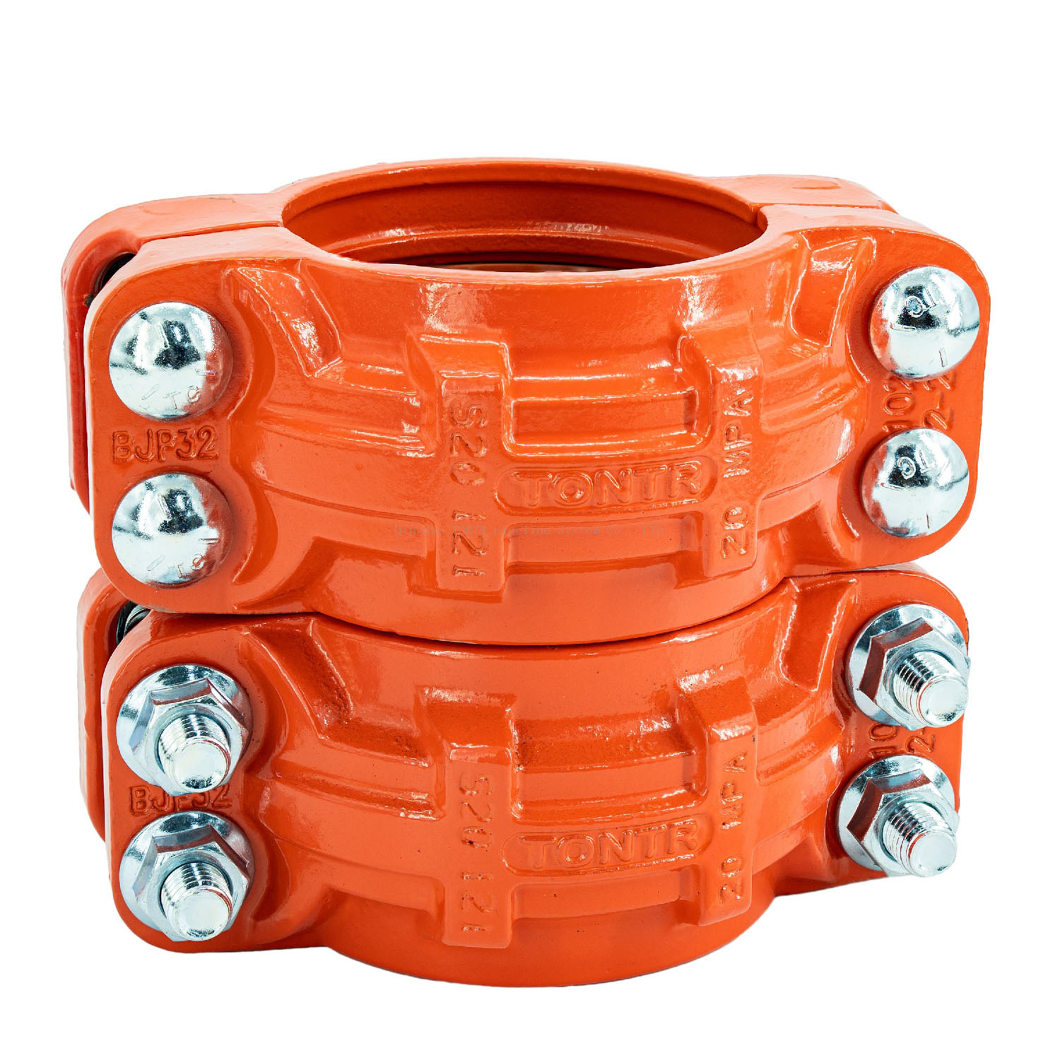Red ductile iron pipe coupling