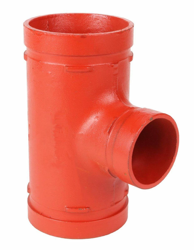 Tontr Painted Roll Grooved Reducing Tee for fire fighting